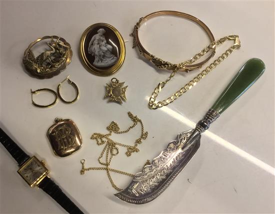 Assorted gold and silver jewellery etc